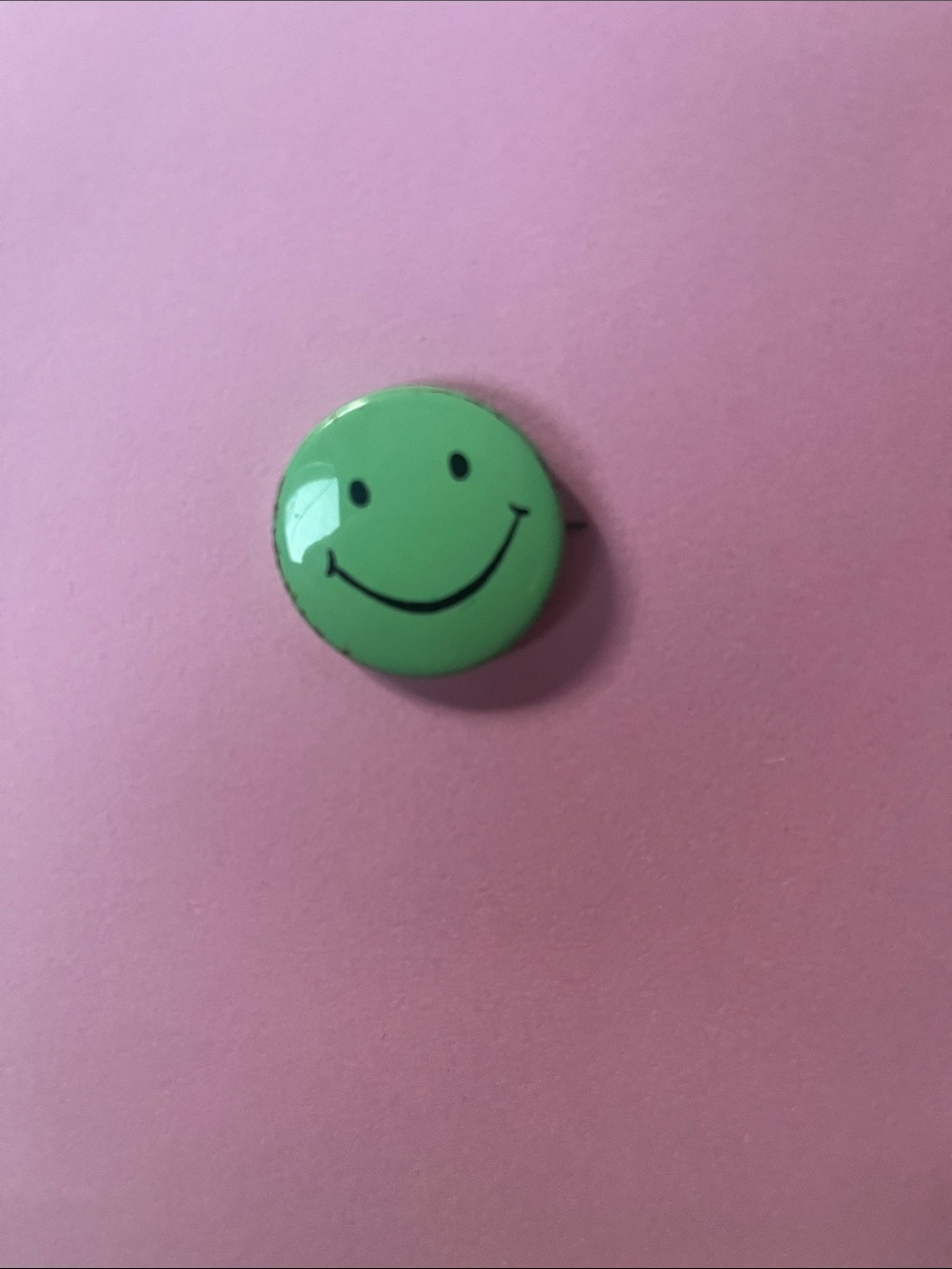 Vintage mint green smiley face pin